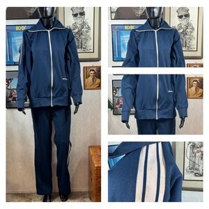 Vintage Franklin Navy Blue Track Suit Jacket Pants Set